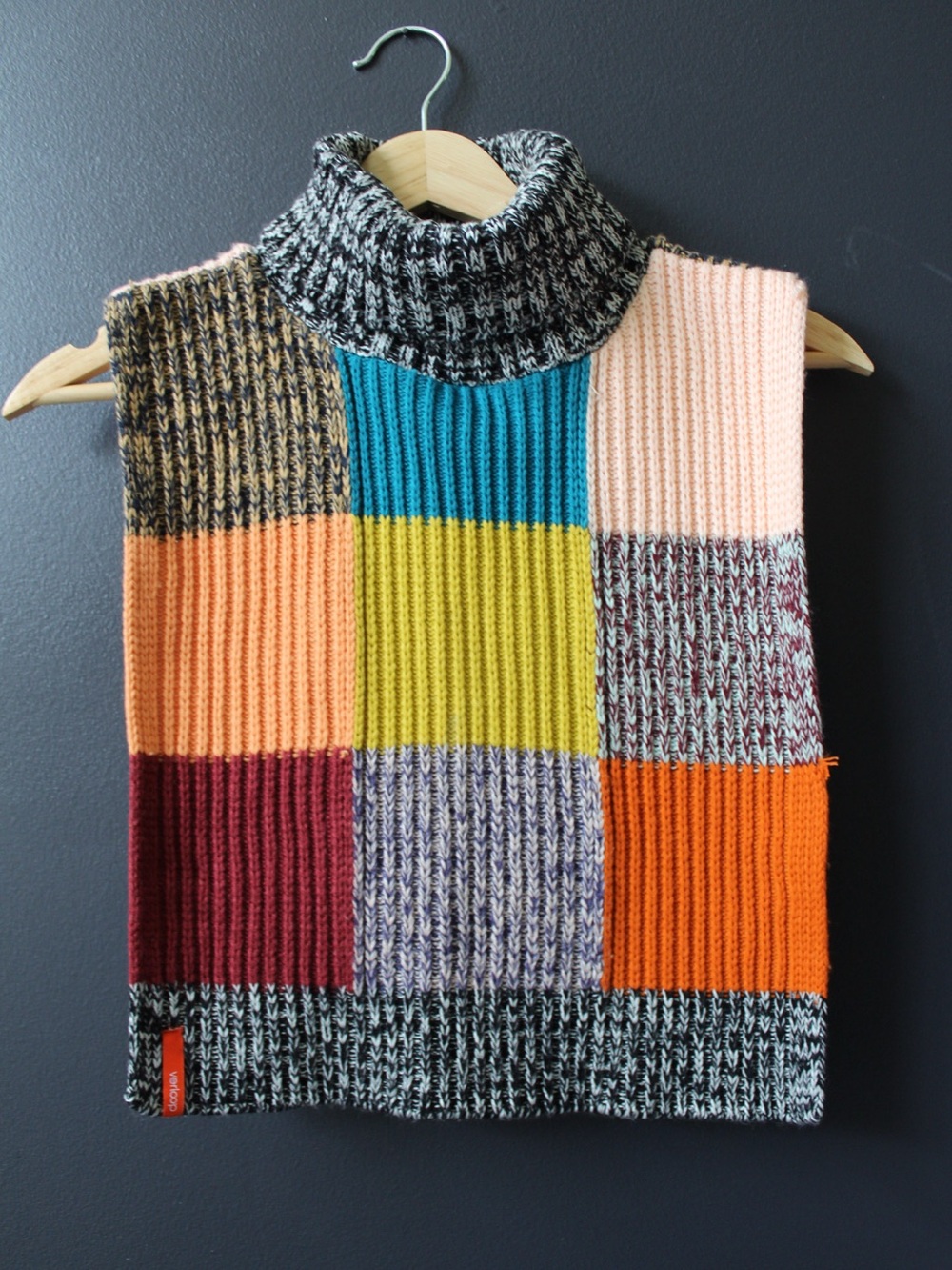 Verloop Multicolor-checkered knit dickie - one size